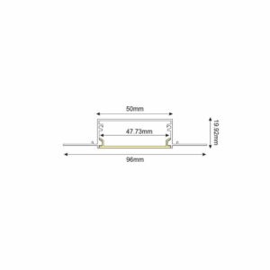 Широк алуминиев профил за LED лента ACA P234, в комплект дифузер, 2 метра