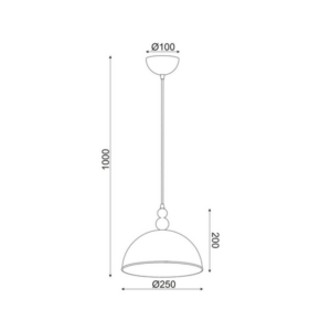 Пендел ACA Lighting Manhattan DCR171181P 220V фасунга Е27 IP20 метално тяло, цвят бял мрамор и полиран бронз