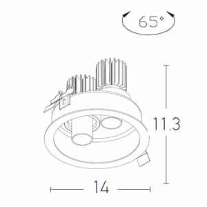 LED луна за вграждане Zambelis 1927 220VAC, 2x9W, 2x810lm, 3000K, IP20, 18°