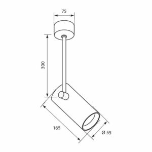 Спот осветително тяло SP710 BK LUX фасунга GU10, черно тяло, без крушка