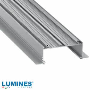 Широк алуминиев профил за вграждане в гипсокартон Lumines Sorga 10-0534-30 три метра, цвят натурален алуминий