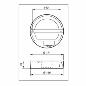 LED панел за обемен монтаж Philips, 220V, 11W, 4000К, 1100lm, IP44, кръг, алуминий, цвят бял мат