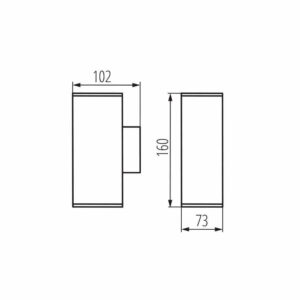 Външно осветително тяло за стена, 220V, тяло в цвят антрацит алуминий и стъкло, сменяем светлоизточник, без лунички в комплекта