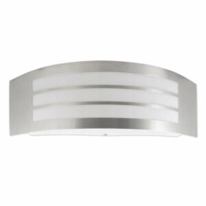 Външно осветително тяло фасаден аплик LVT Doris 0456, 220V, фасунга 1xE27, IP44, неръждаема стомана, поликарбонат