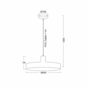 Пендел ACA Lighting Domenica OD5392LWH 220V IP20 посък дизайн в цвят бял мат и фасунгa 1xЕ27