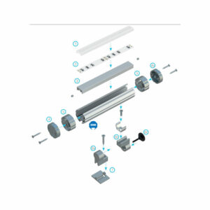 Кръгъл алуминиев профил 3 метра Lumines Cosmo 10-0172-30, анодизиран черен