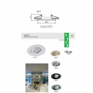 Луна за вграждане в таван, мощност max.1x50W, IP20, без светлинен източник и фасунга, бяло тяло, алуминий