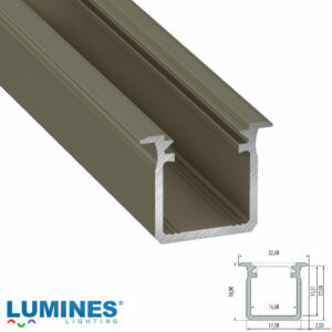 LED профил за вграждане 3м Lumines G 10-0073-30, алуминий, цвят INOX