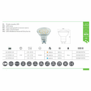 LED лунички 220V 4W 320lm 3000K 120° GTV LD-SZ1510-30