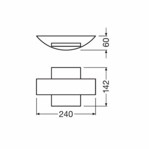 Фасадно LED осветително тяло Osram/LEDvance, 220V, 11W, 410lm, 3000K, IP54, 340°