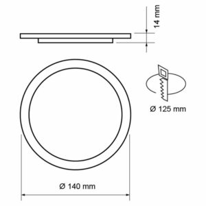 LED панели UltraLux LPABS642Y 6W 4200K 400lm 120° жълта рамка