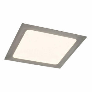 LED панел за вграждане 220V, 18W, 1400lm, 3000K, 120°, IP20, сатен хром, квадратно тяло