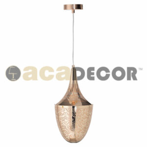 Осветително тяло пендел ACA Lighting Pleiades OD90911PB 220V IP20 метално тяло в цвят месинг фасунга Е27 и прозрачен кабел