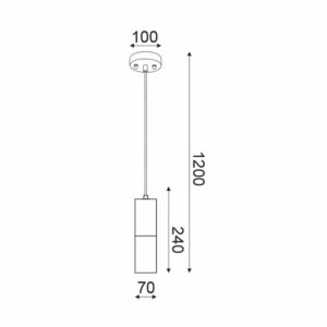 Пендел ACA Lighting Placebo V372581PBRB 220V фасунга GU10 IP20 метално тяло в цвят черен с глинена основа в цвят антично кафяво