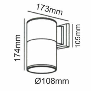 Фасаден аплик ACA-HI7002R 220V Е27 IP54 алуминиев корпус със стъклен дифузер, едностранно осветяване