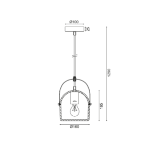 Пендел ACA Lighting Caramelo KS411P16B 220V фасунга Е27 IP20 метално тяло