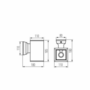 Фасадно осветително тяло Kanlux LART EL-160-GR 29832 IP54 1xE27 Антрацит