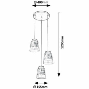 Пендел Rabalux Zenaida 3545 230V IP20 E27 Черен