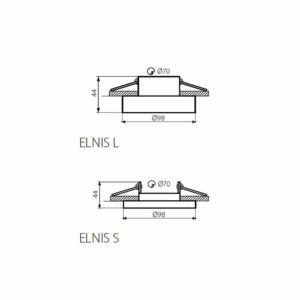 Луна за вграждане в таван, мощност max.1x50W, IP20, без светлинен източник и фасунга, алуминий, цвят антрацит/хром, серия ELNIS S