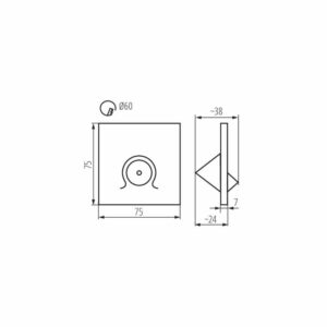 Led луна за осветяване на стъпала Kanlux MEFIS LED B-WW 32496, 12VDC, 0.7W, 30lm, 3000K, кръгло черно тяло с насочване