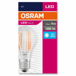 LED крушка E27 7.5W 4000K 1055lm 220V AC OSRAM LED VALUE CLASSIC FILAMENT