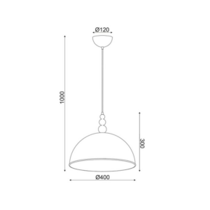 Пендел ACA Lighting Manhattan DCR171183P 220V фасунги 3xЕ27 IP20 метално тяло, цвят бял мрамор и полиран бронз