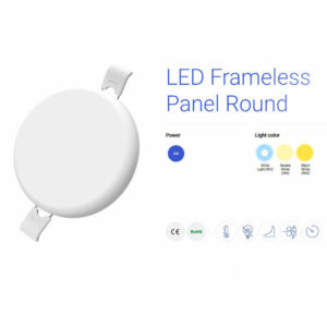 IP54 LED панел за вграждане, кръг 9W, топла 2700K светлина, ъгъл на излъчваната светлина 180° градуса, алуминий/поликарбонат, бял