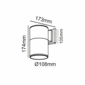 Фасаден аплик ACA Lighting HI7002B 220V Е27 IP54 алуминиев корпус със стъклен дифузер едностранно осветяване