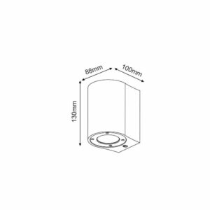 Фасадно осветително тяло аплик ACA MK0521RR Arete 220V GU10 IP65 бетон, неръждаема стомана и стъкло