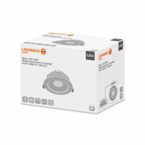 Димираща лед луна за вграждане LEDVANCE, 220V, 8W, 3000K, 620lm, 36°, IP44, алуминий, бяло тяло , 36 месеца гаранция