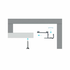 Алуминиев профил за LED ленти 3 метра за гипсокартон Lumines Lighting IPA12 10-0481-30 White RAL9016