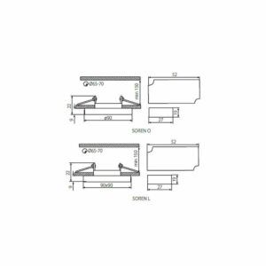 Луна за вграждане Kanlux SOREN L-SR CW, IP20, цокъл GU10, с допълнително монтирана LED лента със захранване, 6500К, 3.6W, 210lm