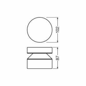LED луна LEDvance, 220V, 6W, 360lm, 3000K, IP44, 160°, неръждаема стомана