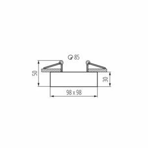 Луна за вграждане в таван Kanlux MINI GORD DLP-50-W 28780 бяло тяло с ротация, за лунички MR16