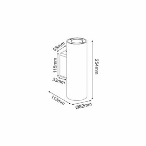 Фасадно осветително тяло аплик ACA MK0012RW Atticus 220V 2xGU10 IP65 бетон, неръждаема стомана и стъкло