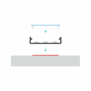 Широк алуминиев профил за външен монтаж Lumines Solis 10-0142-30, анодизиран черен
