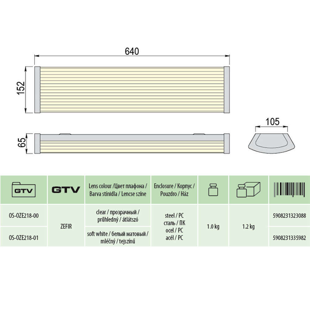 Линейни осветителни тела за LED пури 2x60 см, IP40, 220V, фасунги G13, едностранно опроводено - Image 2