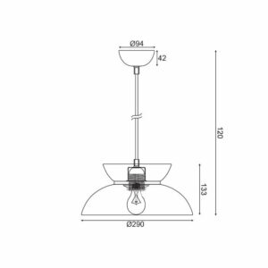 Осветително тяло пендел ACA Lighting Aeolus KS871P29BK 220V IP20 метално тяло в цвят черен и фасунга Е27