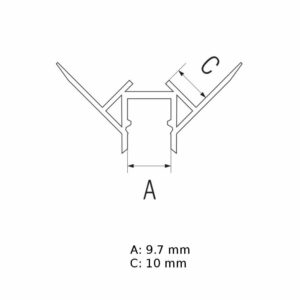 Алуминиев профил за LED лента за вграждане в гипсокартон външен ъгъл Elmark 99ACC62
