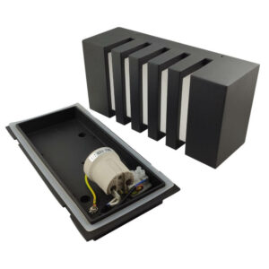 Архитектурно осветително тяло фасаден аплик IP54 1xE27 алуминий/поликарбонат, цвят черен LVT Koga 2286