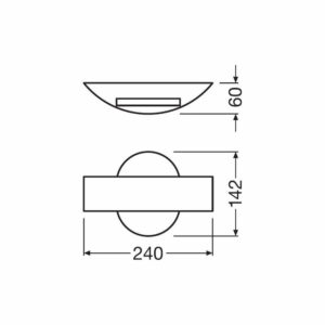 Фасадно LED осветително тяло Osram/LEDvance, 220V, 11W, 400lm, 3000K, IP54, 335°