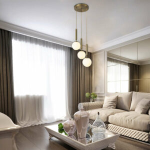 Висящи осветителни тела пендел Rabalux Divina 5353 Фасунги 3xЕ14 метал/стъкло цвят злато/бял