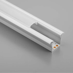 Алуминиеви профили за LED ленти GTV Glax Glax PA-GLAXMW-AL, 2 метра неанодизиран, бял дифузер, за вграждане