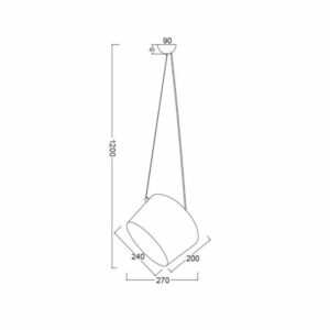 Пендел ACA Lighting Nova OD8002BK 220V IP20 метално тяло в цвят черен мат с метална корда за регулиране на насочването фасунга Е27