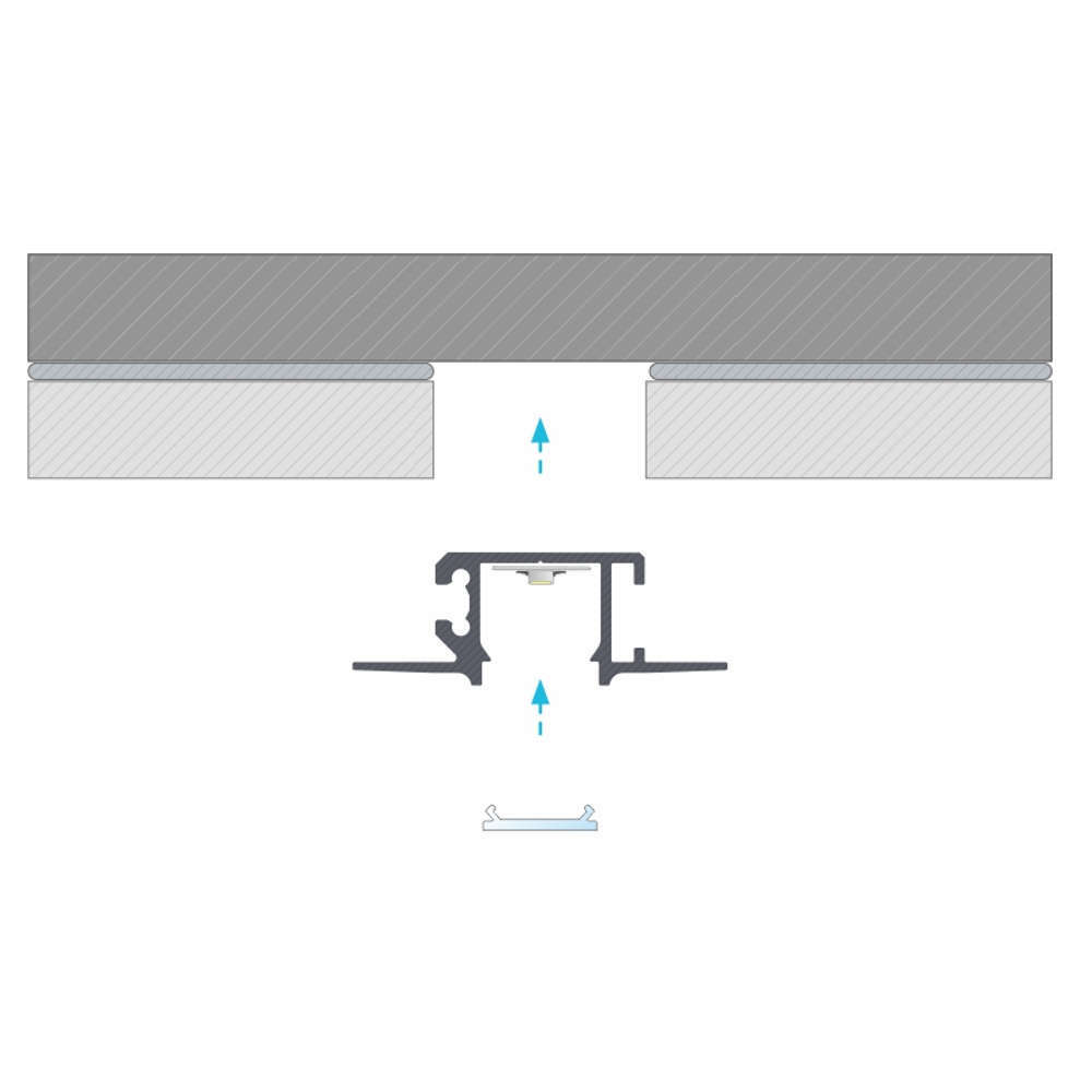 Алуминиеви профили за LED лента 3м Lumines MONO 10-0684-30 за вграждане в гипсокартон - Image 4