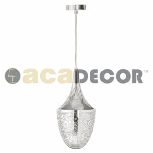 Осветително тяло пендел ACA Lighting Pleiades OD90911PCH 220V IP20 метално тяло в цвят хром фасунга Е27 и прозрачен кабел