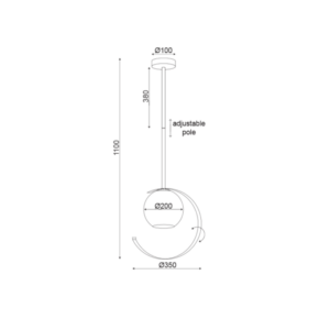 Пендел ACA Lighting Iparelle  DCR17501P 220V фасунга 1xE27 IP20 метал и стъкло, цвят месинг и абажур бяла перла