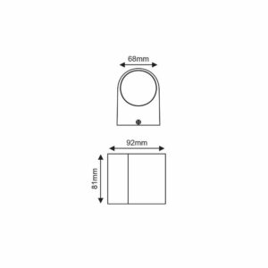 Фасаден аплик ACA-LG2201GU10GB 220V GU10 IP54 алуминиев корпус със стъклен дифузер, едностранно светещ