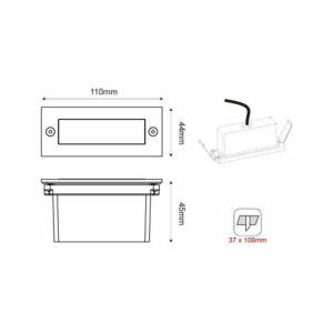 Архитектурен спот за вграждане Aca Lighting PAS230WP 220V, 2W, 3000K, 90lm, IP54