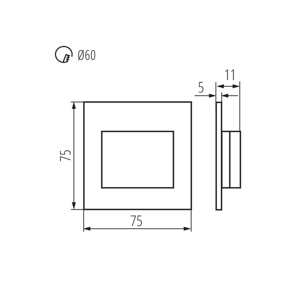 Led луна за осветяване на стъпала Kanlux ERINUS LED LL B-NW 33337, 12VDC, 1.5W, 30lm, 4000K, черно тяло - Image 3